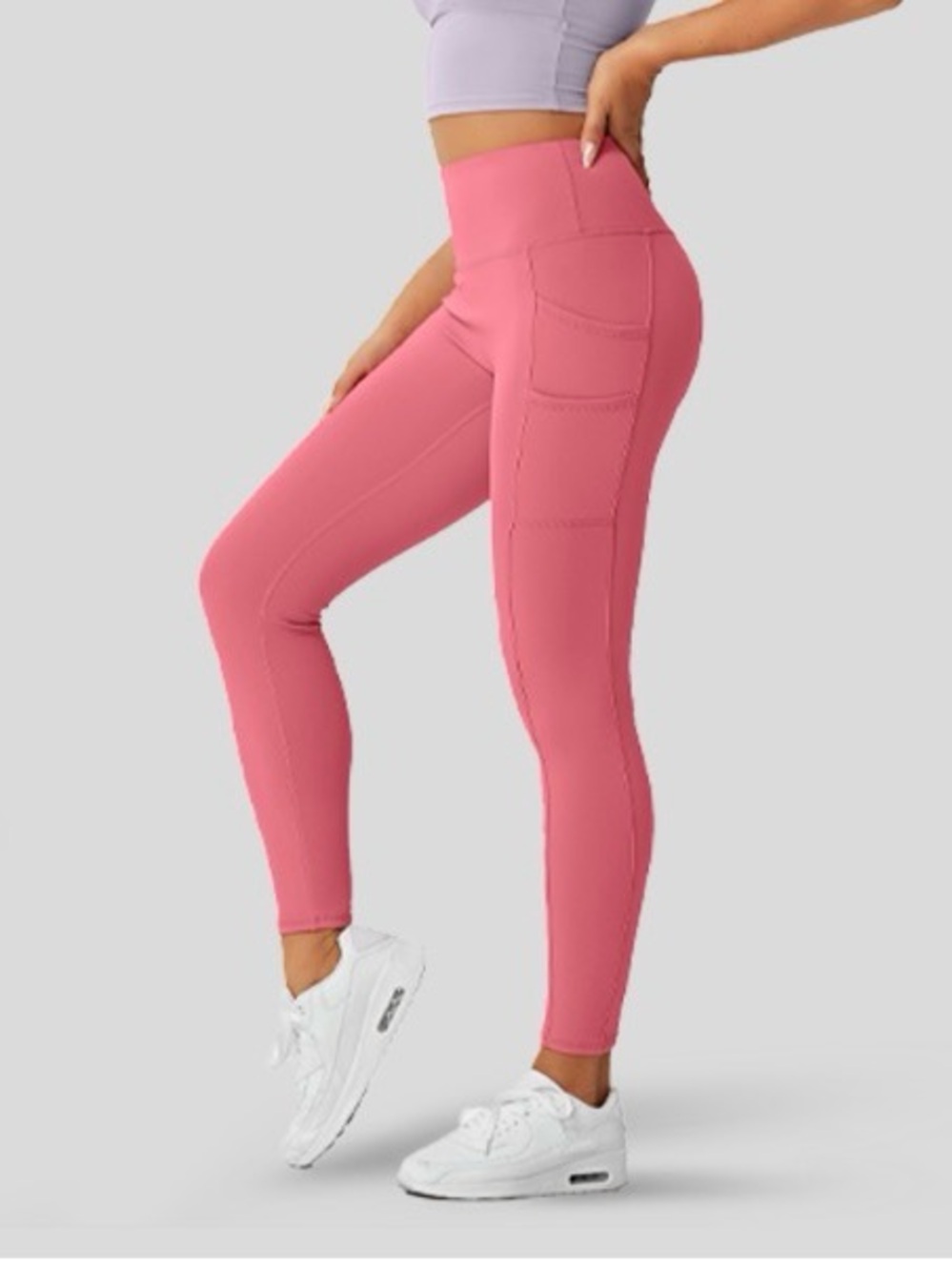 NWT Halara SoftlyZero High Waisted Double Pockets Plain Leggings XS Pastel Pink
